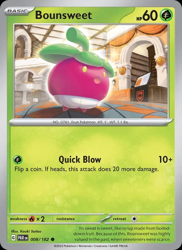 Bounsweet card in English