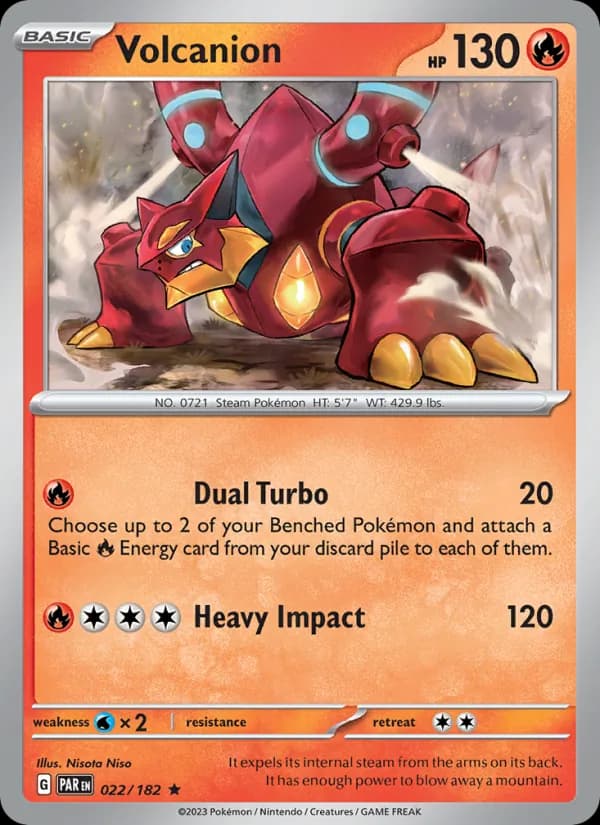 Volcanion card in English