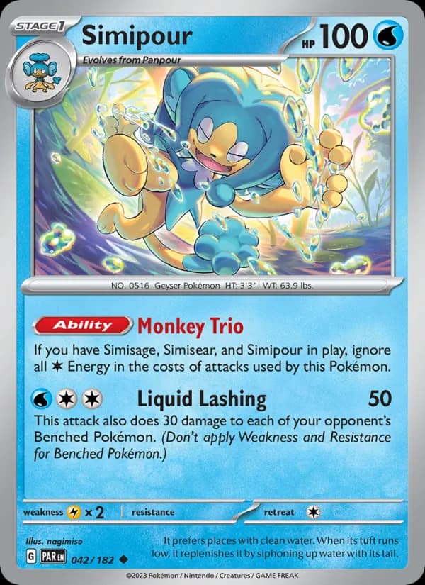Simipour card in English