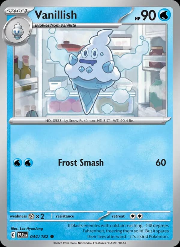 Vanillish card in English