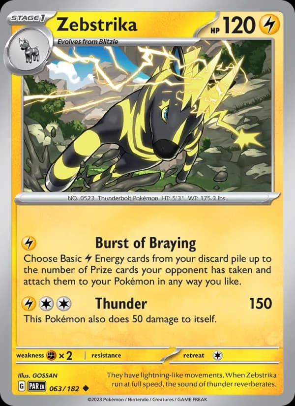 Zebstrika card in English