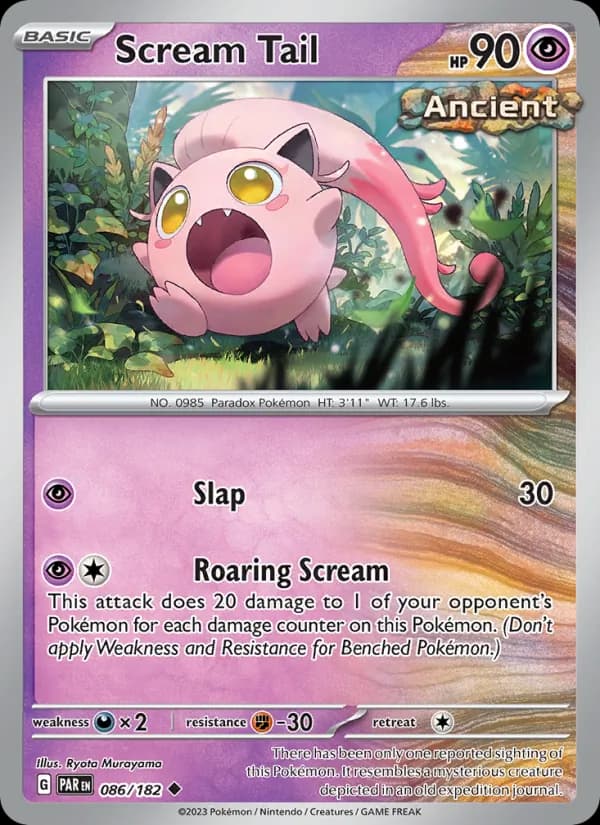 Scream Tail card in English