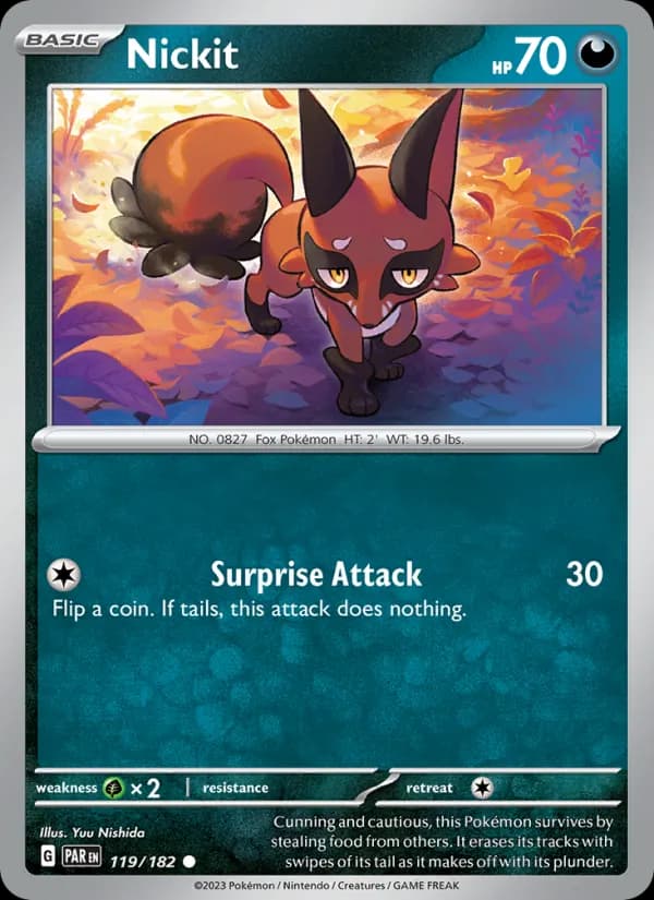 Nickit card in English