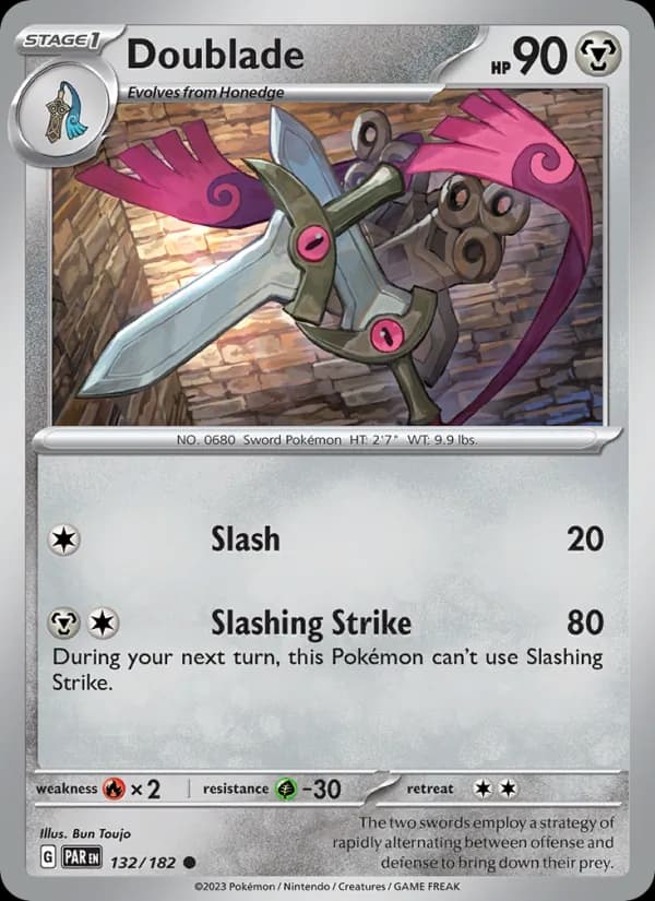 Doublade card in English