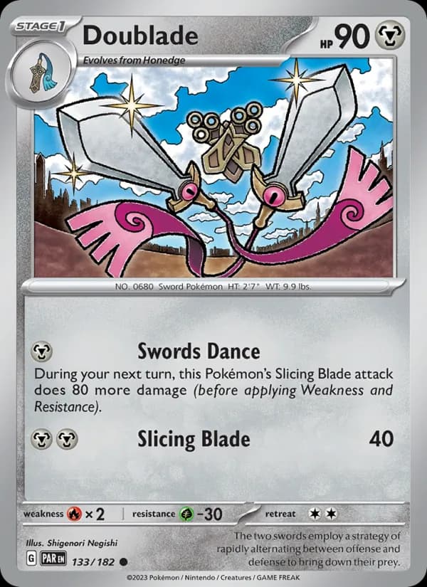 Doublade card in English