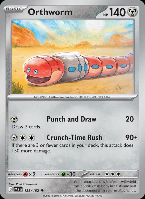 Orthworm card in English