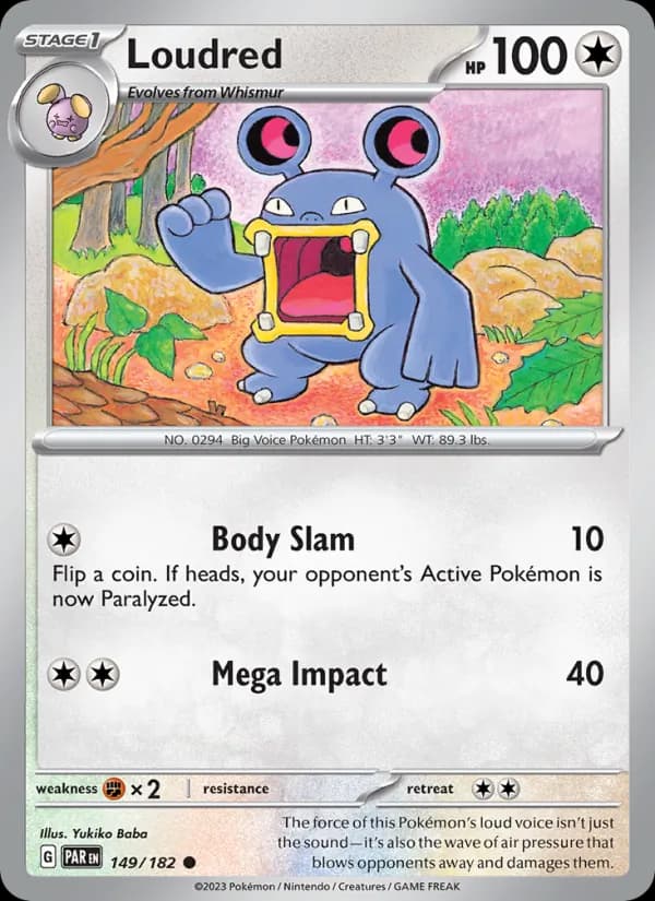 Loudred card in English