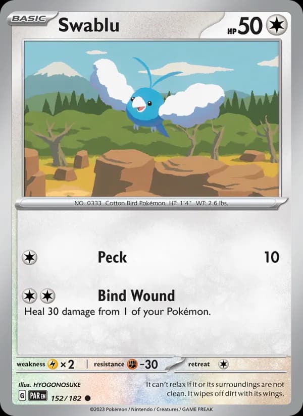 Swablu card in English