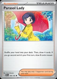 Parasol Lady card in English