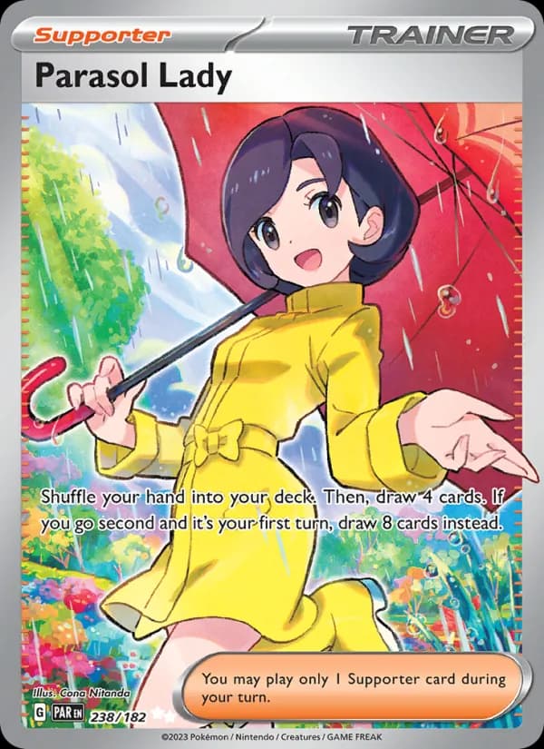 Parasol Lady card in English