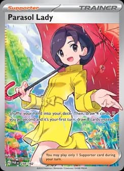Parasol Lady card in English