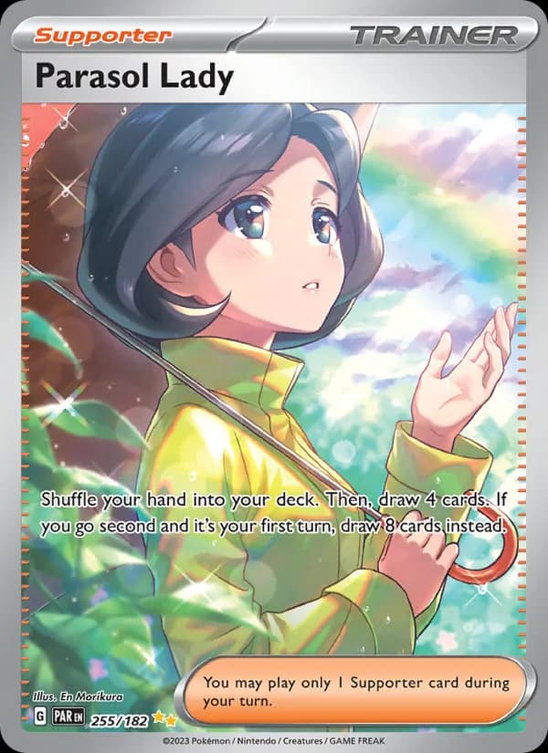 Parasol Lady card in English