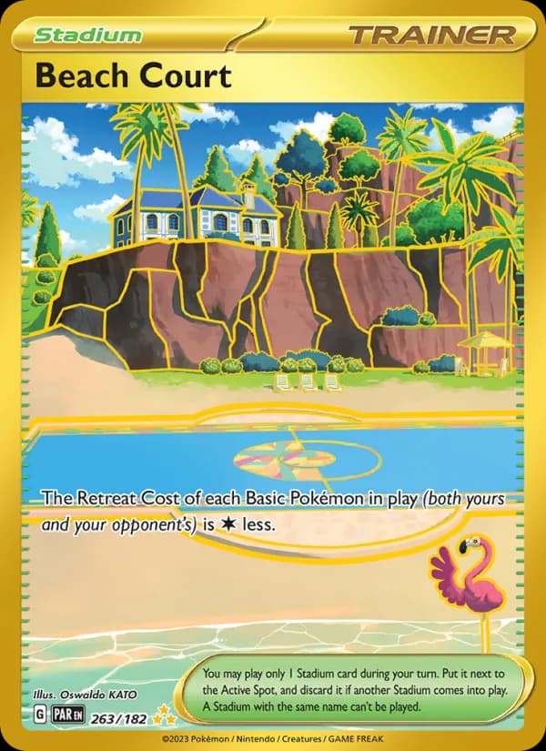 Beach Court card in English