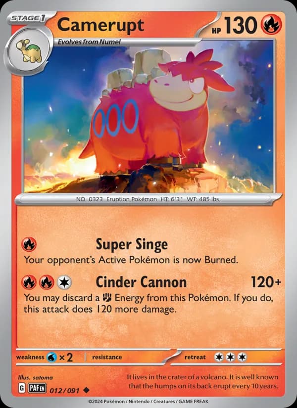Camerupt card in English