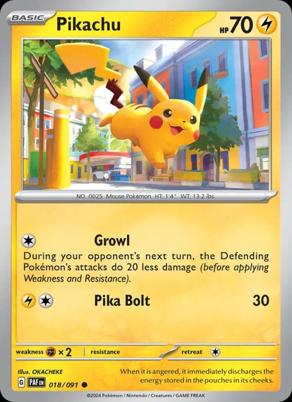 Pikachu card in English