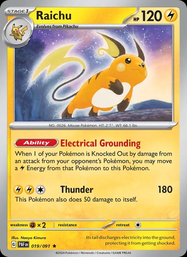 Raichu card in English