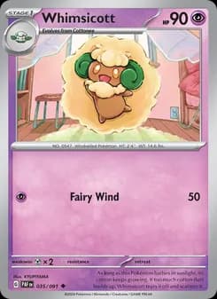 Whimsicott card in English