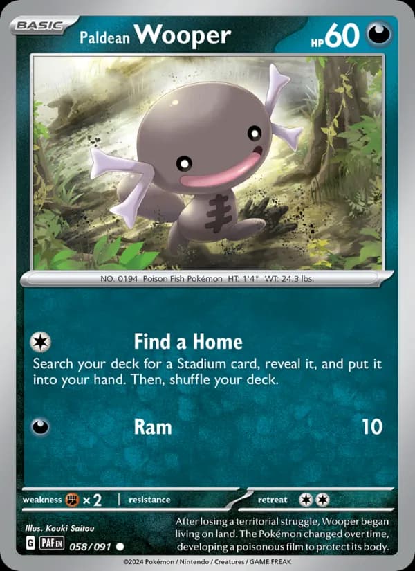 Paldean Wooper card in English