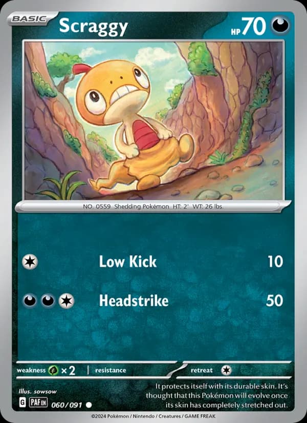 Scraggy card in English