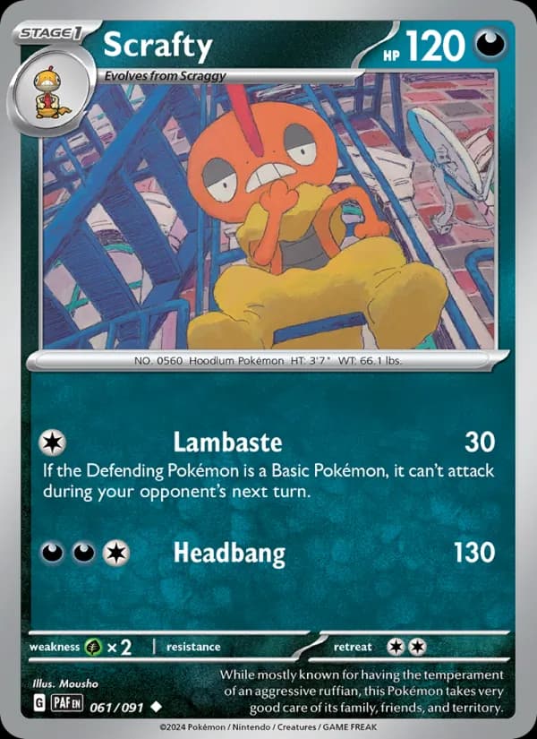 Scrafty card in English
