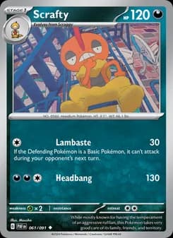 Scrafty card in English