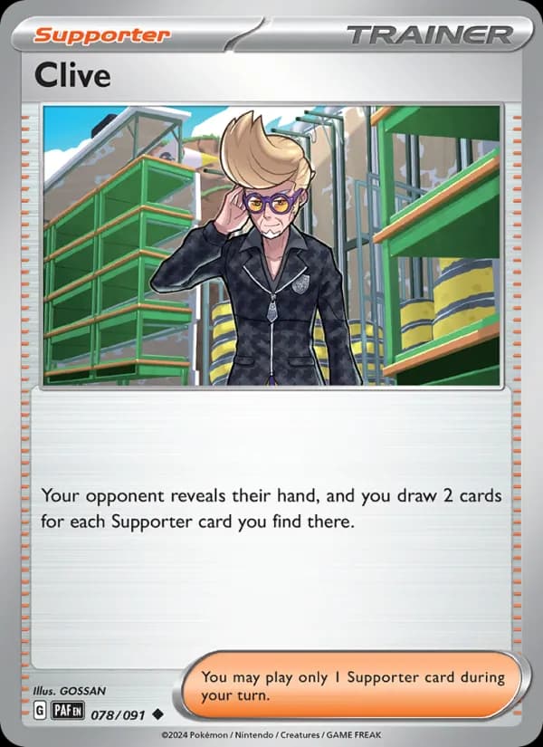 Clive card in English