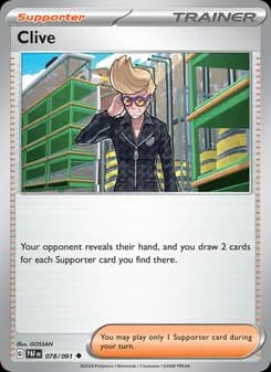 Clive card in English