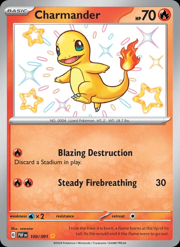 Charmander card in English