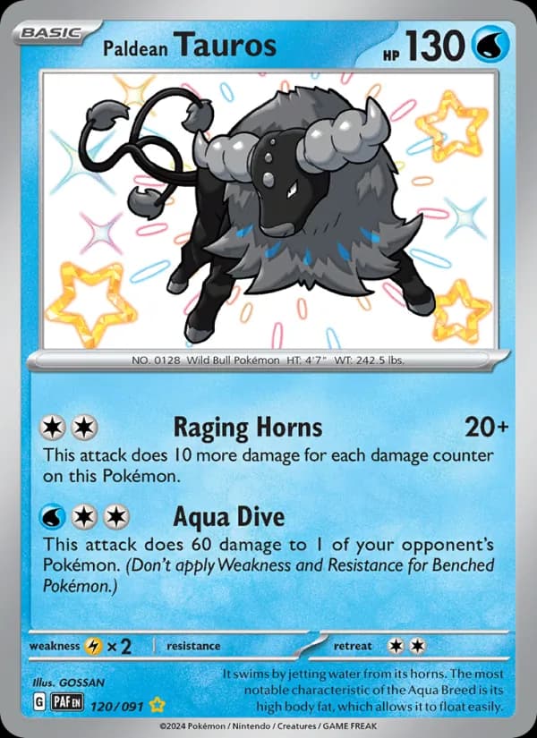 Paldean Tauros card in English