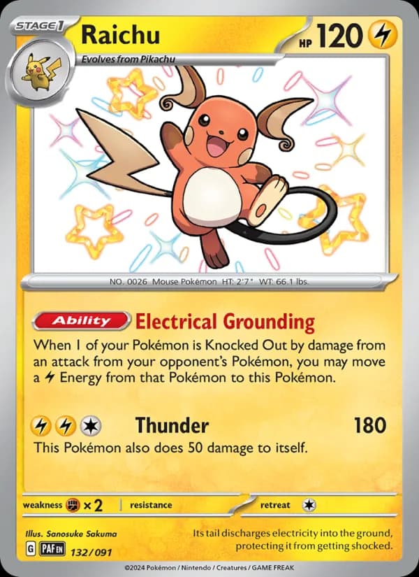 Raichu card in English