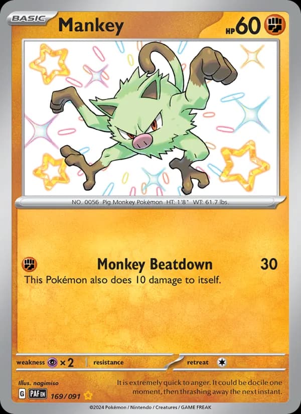 Mankey card in English