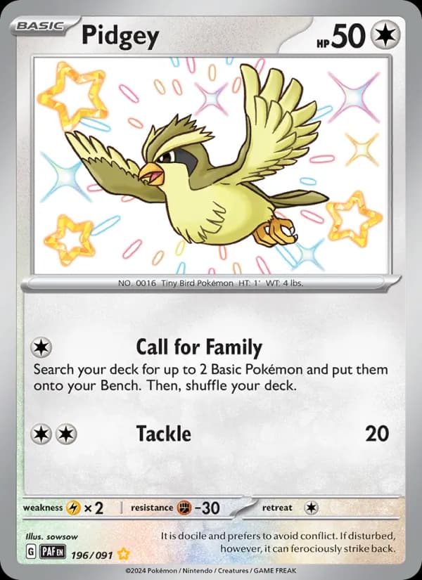 Pidgey card in English