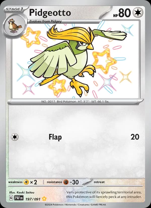 Pidgeotto card in English
