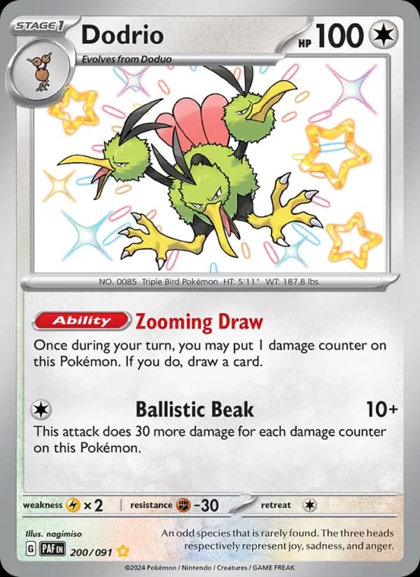 Dodrio card in English