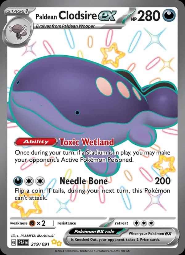 Paldean Clodsire ex card in English