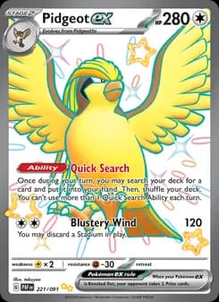 Pidgeot ex card in English
