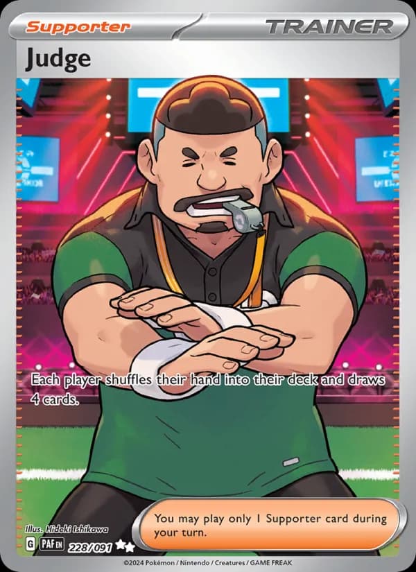 Judge card in English