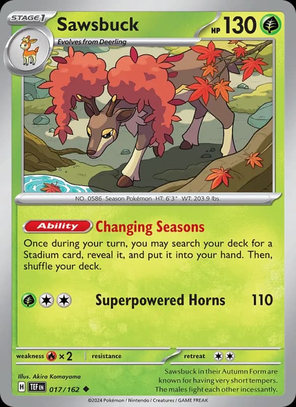 Sawsbuck card in English