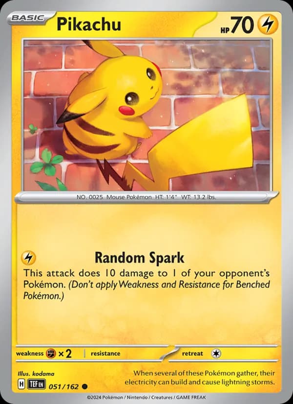 Pikachu card in English