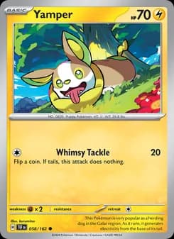 Yamper card in English