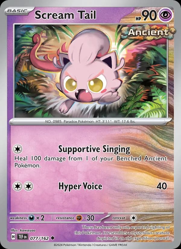 Scream Tail card in English