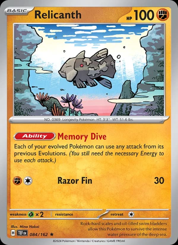 Relicanth card in English
