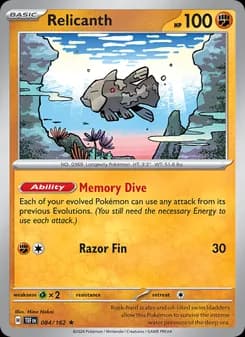 Relicanth card in English