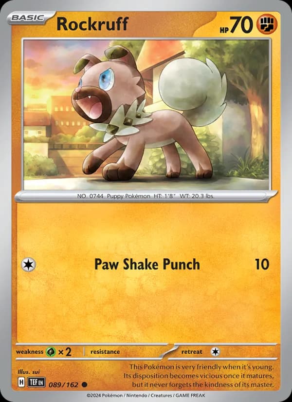 Rockruff card in English