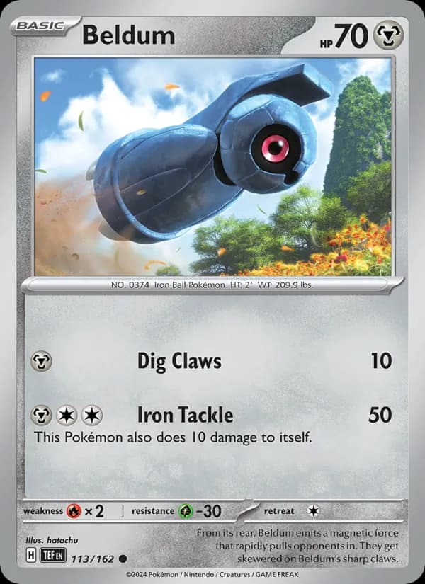 Beldum card in English