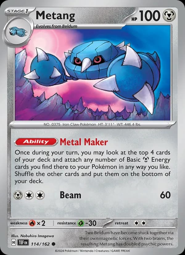 Metang card in English