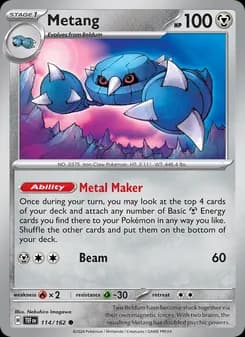 Metang card in English