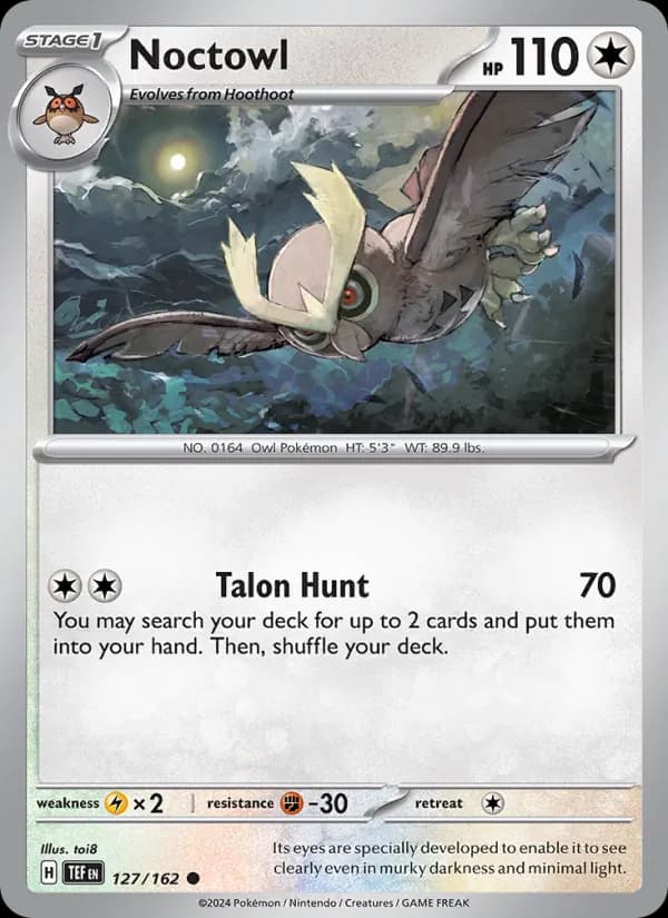 Noctowl card in English