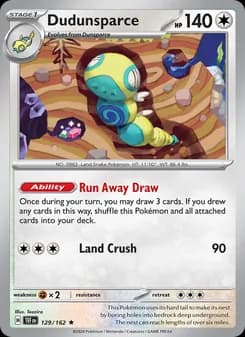 Dudunsparce card in English