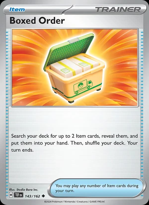 Boxed Order card in English
